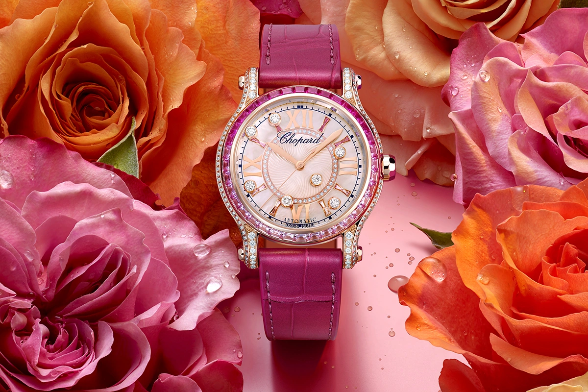 Chopard Presents Happy Sport Rose De Caroline in Ethical 18-Carat Rose Gold Set with Diamonds - Cortina Watch Malaysia