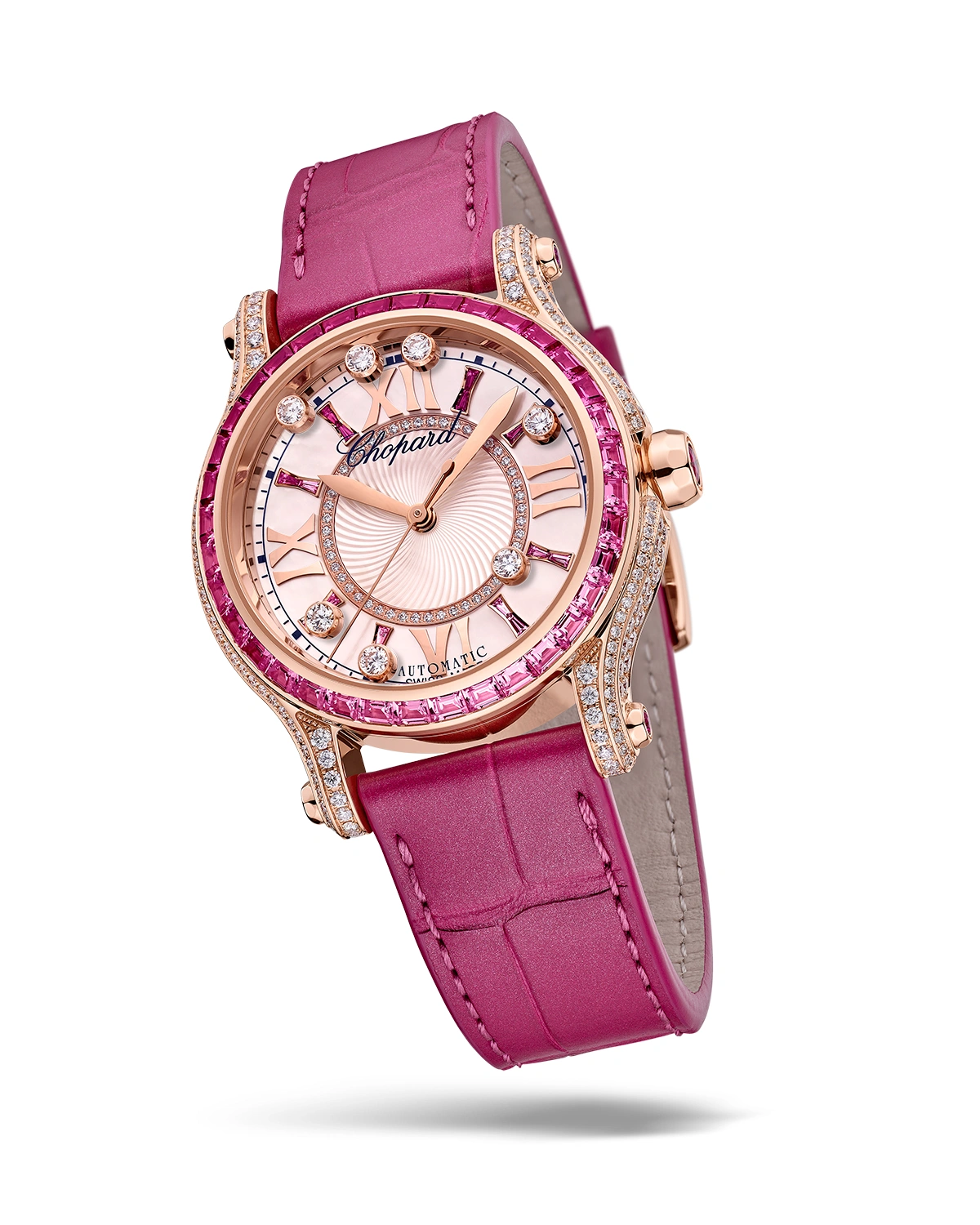 Chopard Presents Happy Sport Rose De Caroline in Ethical 18-Carat Rose Gold Set with Diamonds - Cortina Watch Malaysia