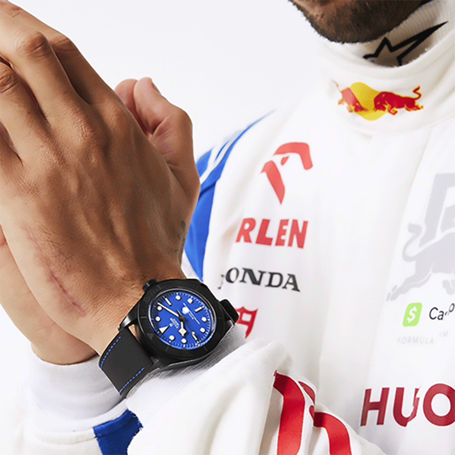 TUDORBlack Bay敢为之选微珠喷砂哑光黑色陶瓷表壳，一体成型中层表壳，直径41毫米  黑色PVD 316L钢配透明蓝水晶镜面底盖 - M79210CNU-0007 at Cortina Watch Malaysia