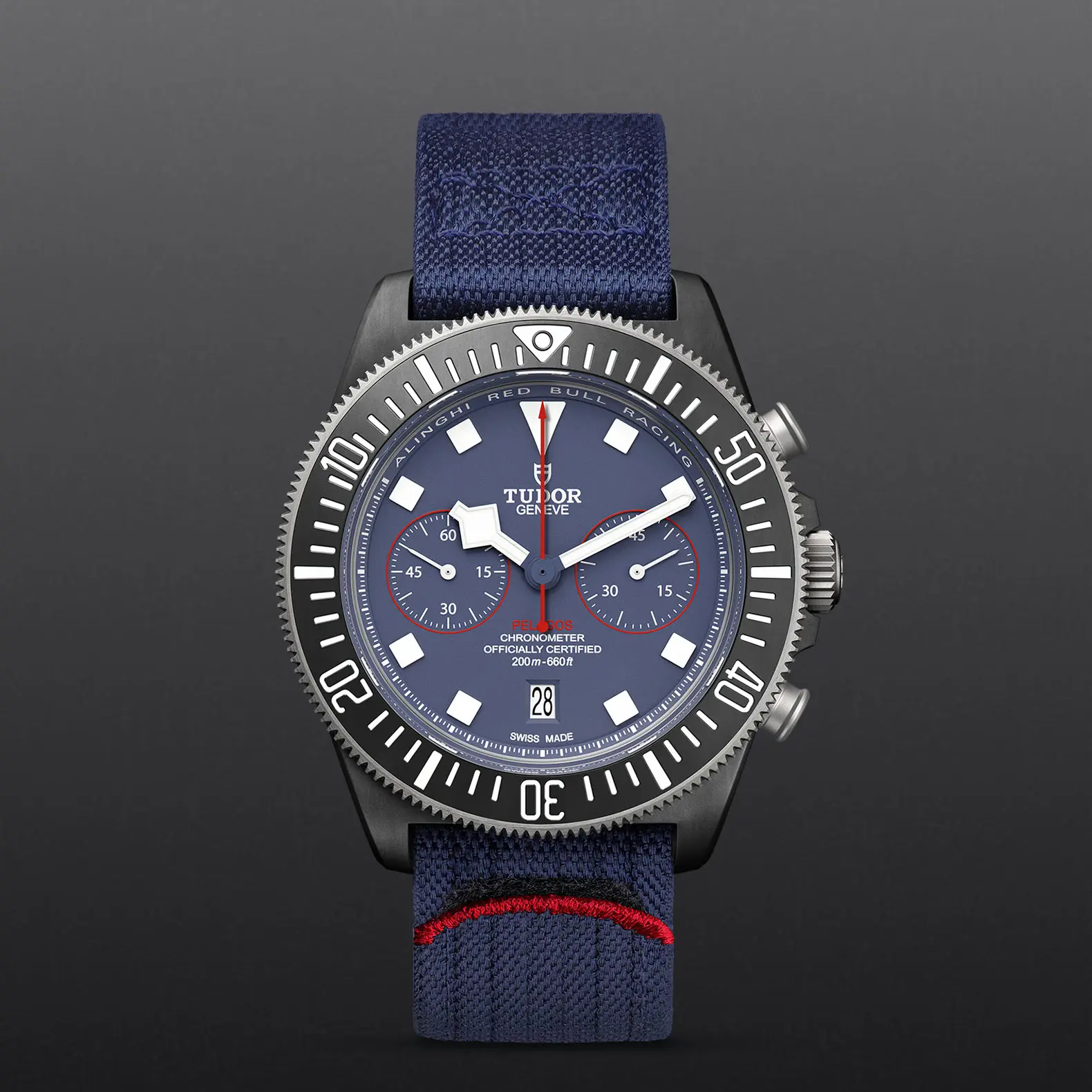 TUDORPelagos FXD ChronoPelagos FXD43mm black carbon composite case with matte finish and Alinghi Red Bull Racing logo engraved on the case back - M25807KN-0001 at Cortina Watch Malaysia