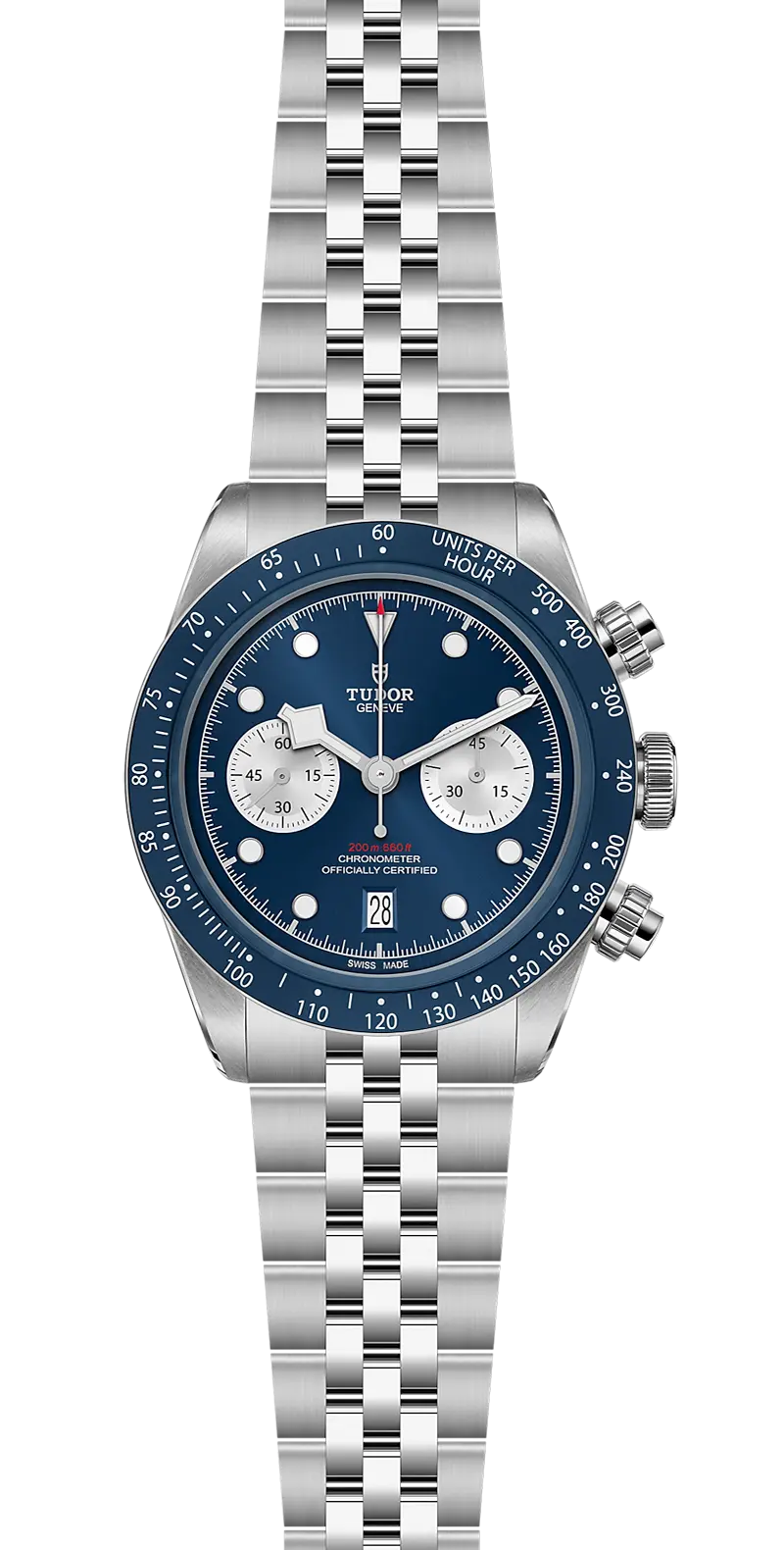 TUDORBlack Bay Chrono Blue Boutique Edition碧湾计时型磨光及磨砂316L不锈钢表壳，直径41毫米 - M79360B-0002 at Cortina Watch Malaysia