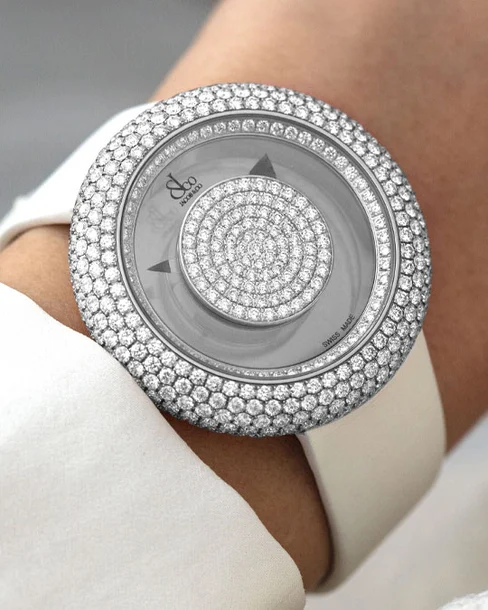 Brilliant Mystery Pave Diamonds White Gold (38mm) - Cortina Watch Malaysia