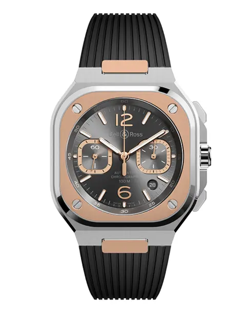 BR 05 Chrono Grey Steel & Gold - Cortina Watch Malaysia