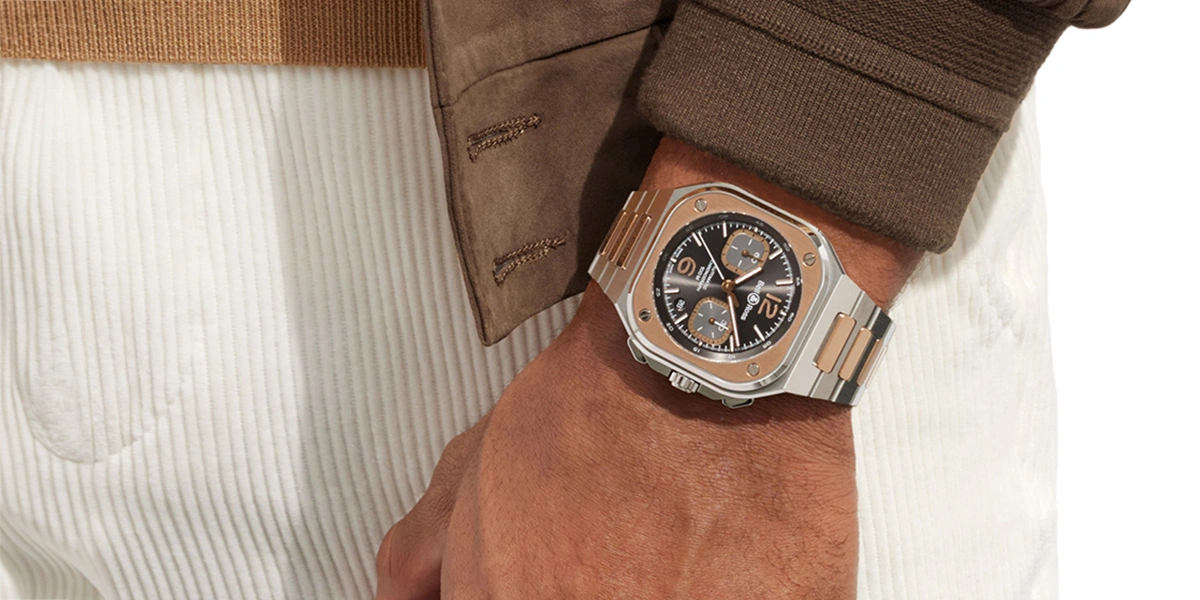 An Urban Tool: Bell & Ross BR 05 Chrono Grey Steel & Gold - Cortina Watch Malaysia