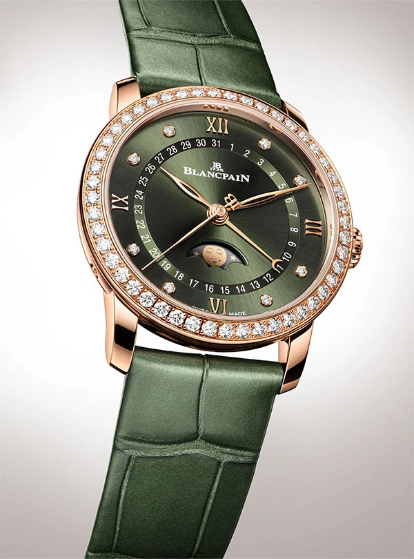 The deep green shade of Vallée de Joux fir trees takes root in the Villeret collection - Cortina Watch Malaysia