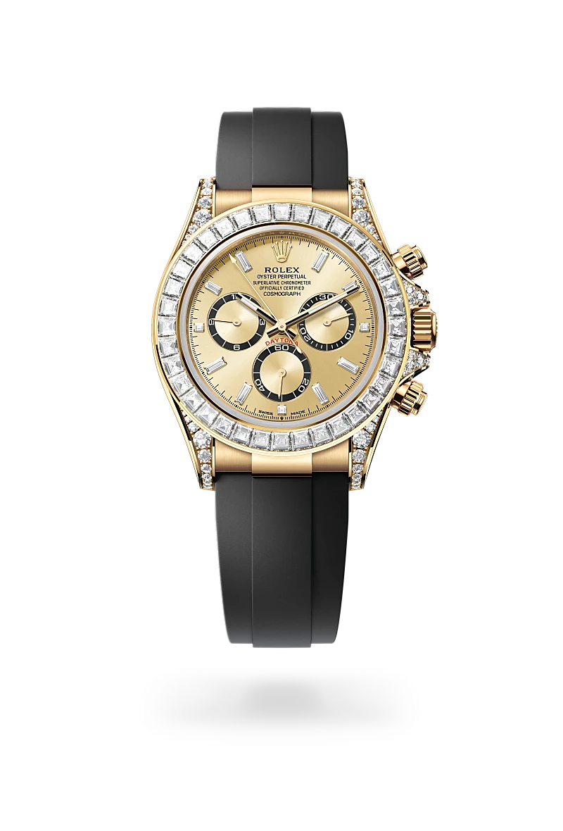 Rolex Cosmograph Daytona in Set cuping 18 Karat emas kuning bertatahkan berlian,  - Cortina Watch Malaysia