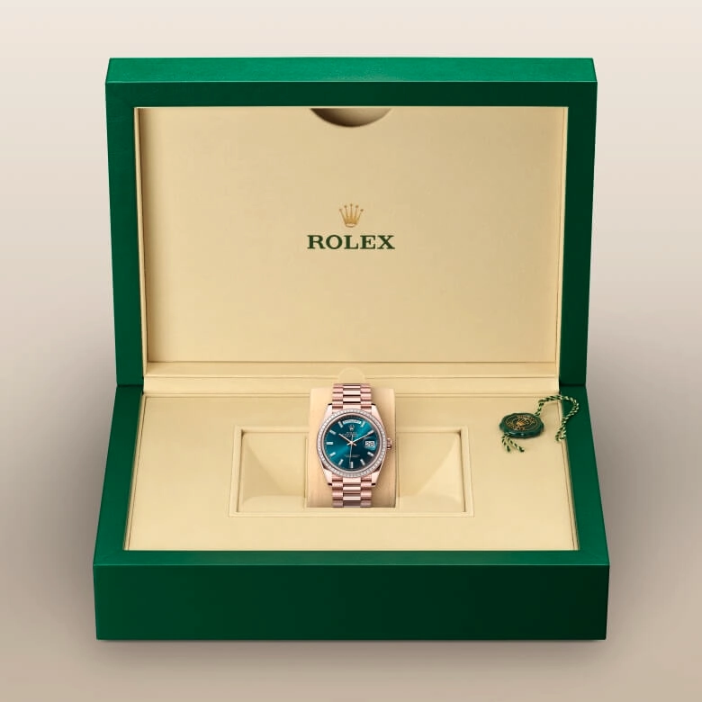Rolex Day-Date in 18 ct Everose gold, M128395TBR-0032 - Cortina Watch Malaysia