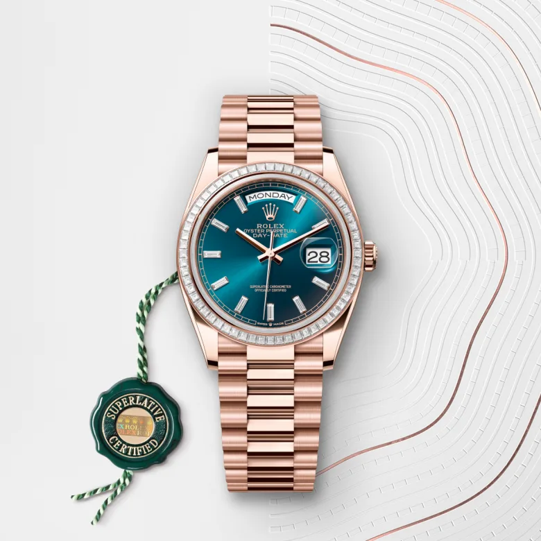 Rolex Day-Date in 18 ct Everose gold, M128395TBR-0032 - Cortina Watch Malaysia