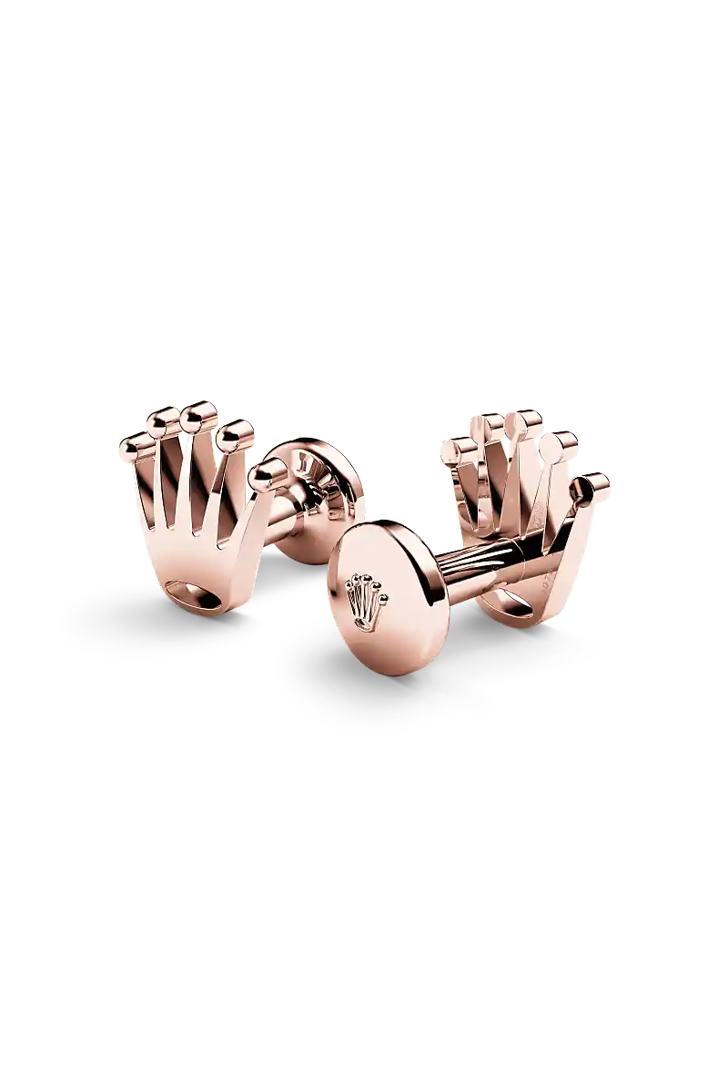 Rolex ‘Crown’ cufflinks in Everose gold, A1015 at Cortina Watch Malaysia
