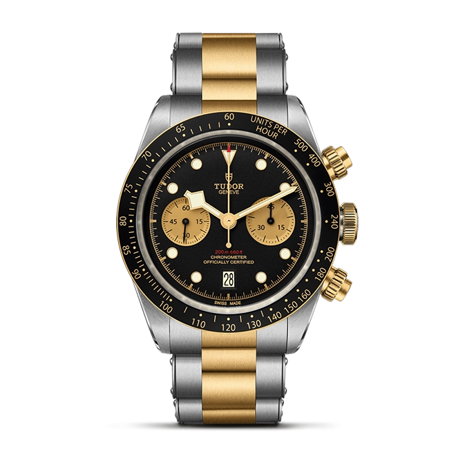 TUDOR碧湾计时型黄金钢款Black Bay Chrono磨光及磨砂钢表壳，直径41毫米 - M79363N-0001 at Cortina Watch Malaysia