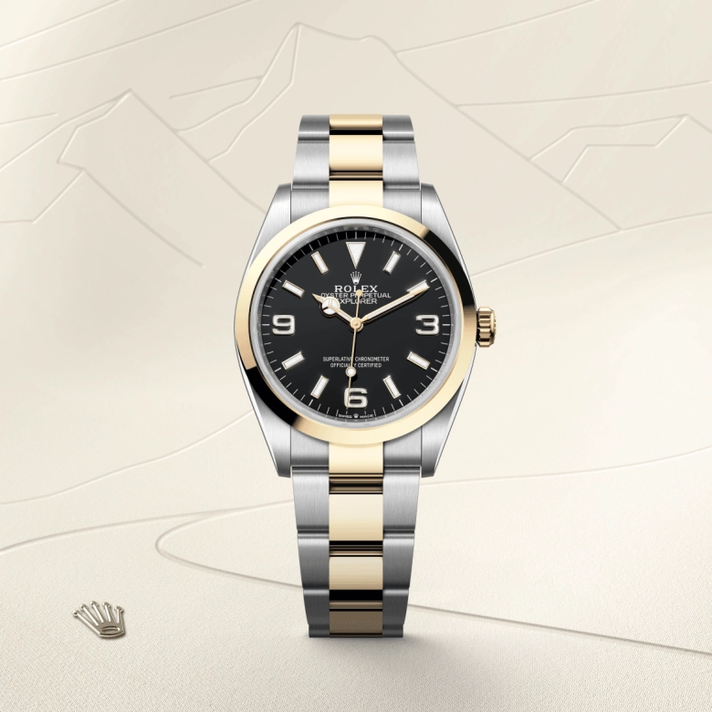 Rolex Explorer in Yellow Rolesor - combination of Oystersteel and yellow gold, M124273-0001 - Cortina Watch Malaysia