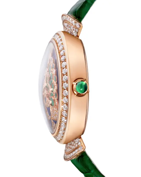 Divas’ Dream Peacock Precious Marquetry Jumping Hours and Retrograde Minutes - Cortina Watch Thailand