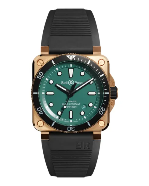 BR 03-92 Diver Black & Green Bronze - Cortina Watch Thailand