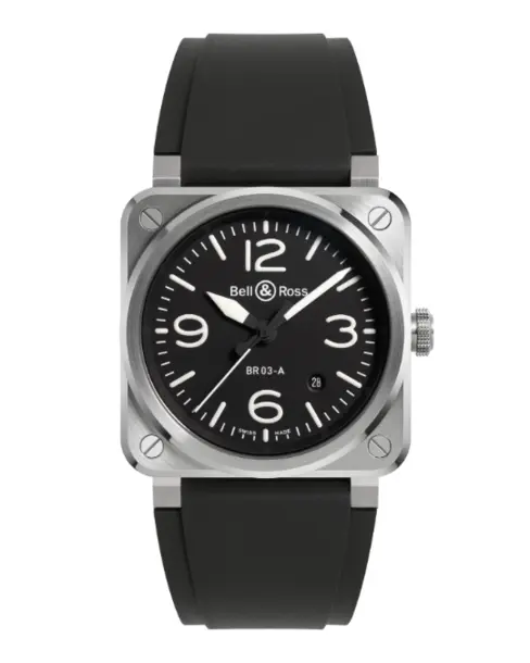BR 03 Black Steel - Cortina Watch Thailand