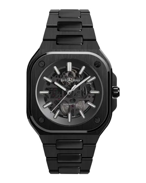 BR 05 Skeleton Black Ceramic (Ceramic Bracelet) - Cortina Watch Thailand