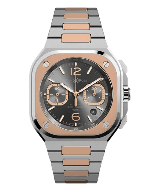 BR 05 Chrono Grey Steel & Gold (Two-coloured Bracelet) - Cortina Watch Thailand