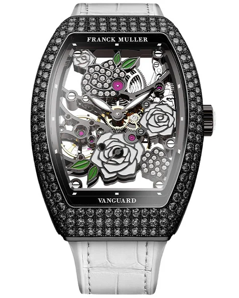 Vanguard Rose Skeleton Black Diamonds - Cortina Watch Thailand