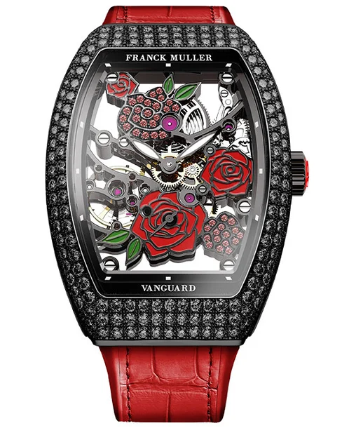 Vanguard Rose Skeleton Black Diamonds - Cortina Watch Thailand