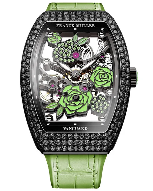 Vanguard Rose Skeleton Black Diamonds - Cortina Watch Thailand