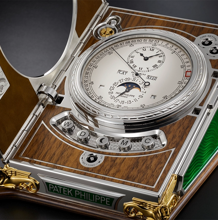 Complicated Desk Clock, Rare Handcrafts - Cortina Watch Thailand