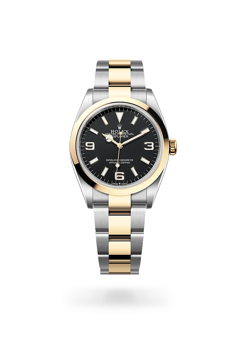 Rolex Explorer in Yellow Rolesor - combination of Oystersteel and yellow gold, M124273-0001 - Cortina Watch Thailand