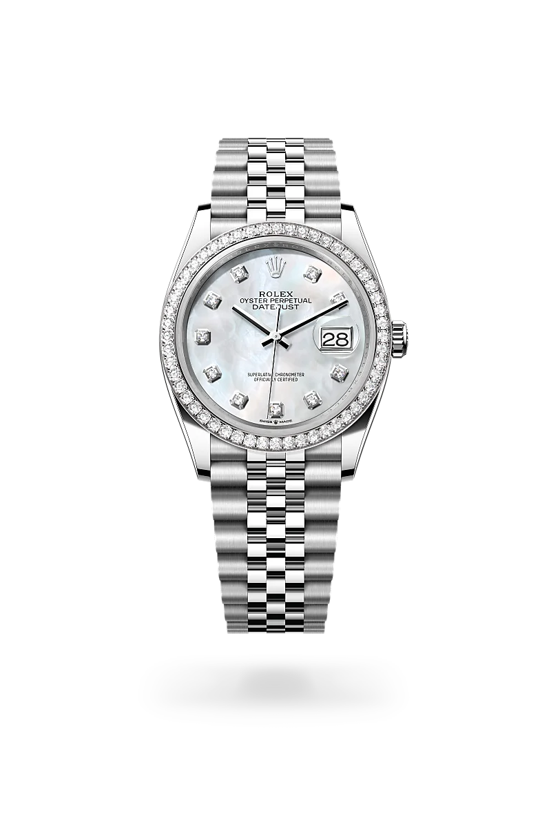 Rolex Datejust in White Rolesor - combination of Oystersteel and white gold, M126284RBR-0011 - Cortina Watch Thailand