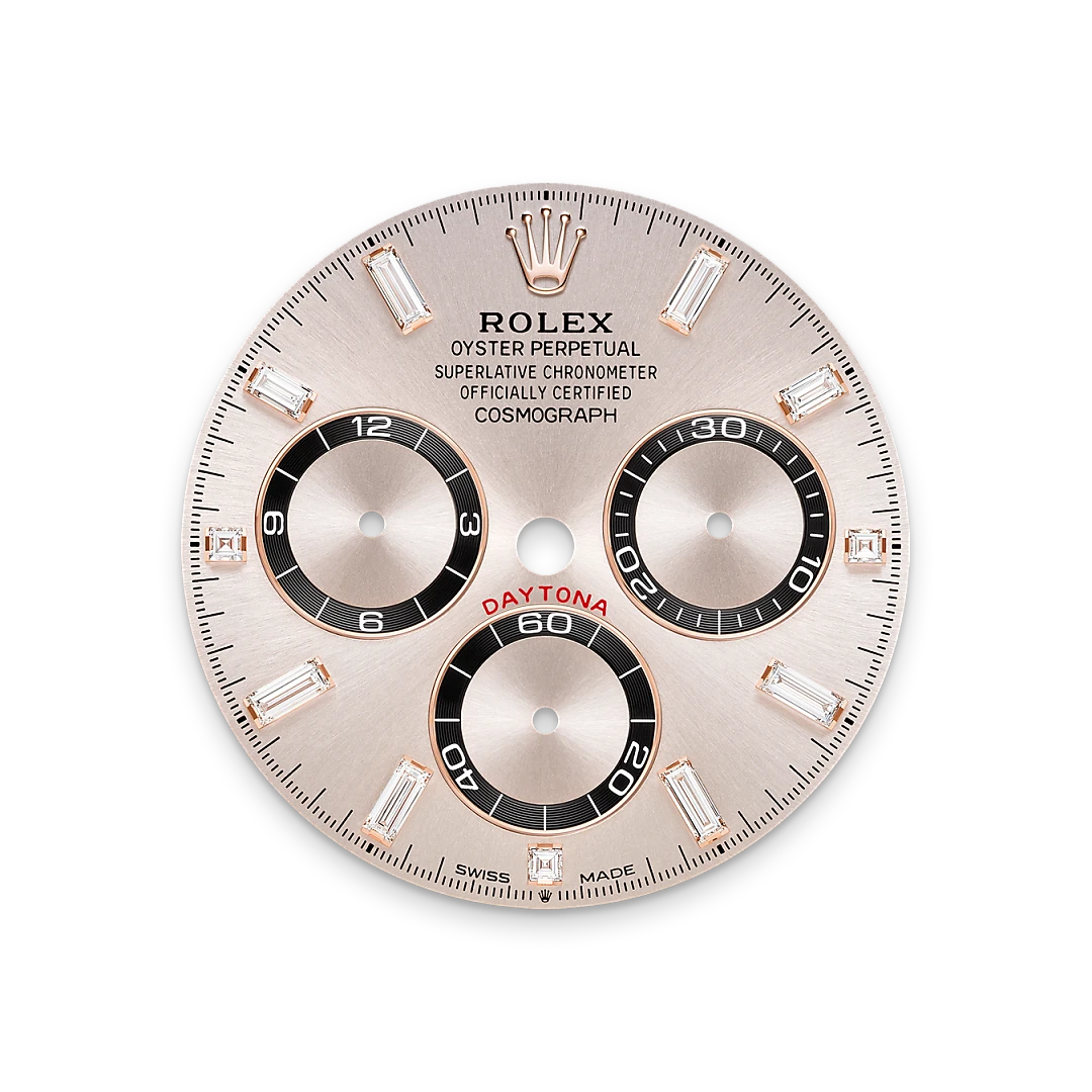 Rolex Cosmograph Daytona in 18 ct Everose gold with lugs set with diamonds, M126535TBR-0002 - Cortina Watch Thailand