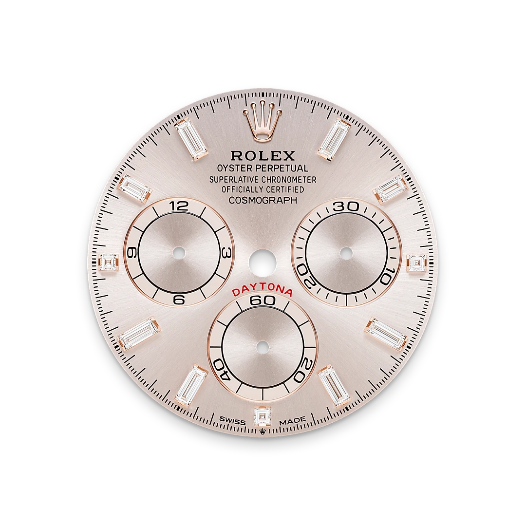 Rolex Cosmograph Daytona in 18 ct Everose gold with lugs set with diamonds, M126595TBR-0001 - Cortina Watch Thailand