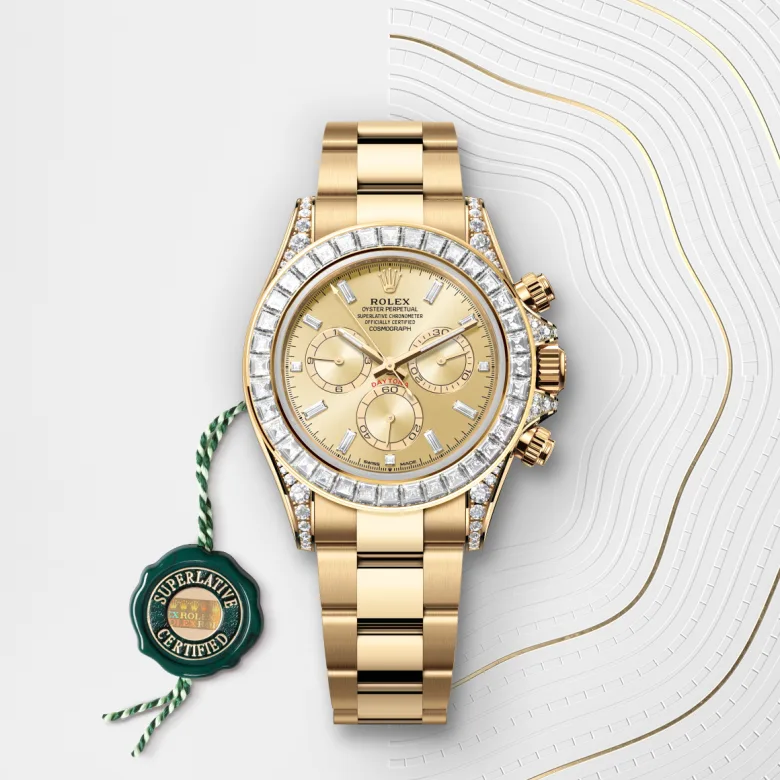 Rolex Cosmograph Daytona in 18 ct yellow gold with lugs set with diamonds, M126598TBR-0001 - Cortina Watch Thailand
