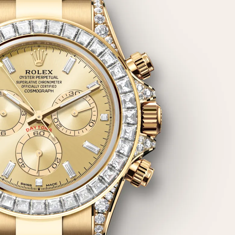 Rolex Cosmograph Daytona in 18 ct yellow gold with lugs set with diamonds, M126598TBR-0001 - Cortina Watch Thailand