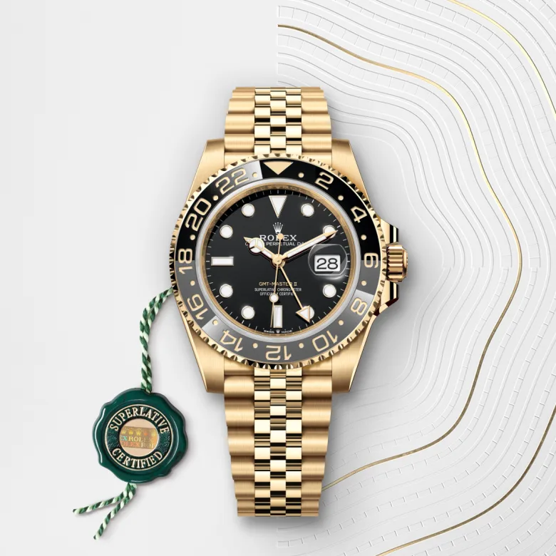Rolex GMT-Master II in 18 ct yellow gold, M126718GRNR-0001 - Cortina Watch Thailand