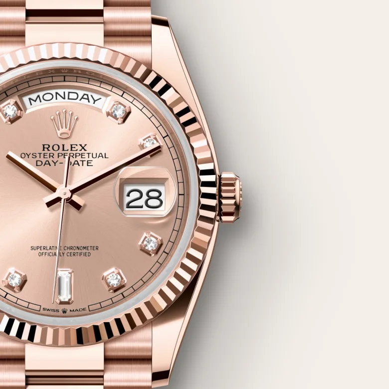 Rolex Day-Date in 18 ct Everose gold, M128235-0009 - Cortina Watch Thailand