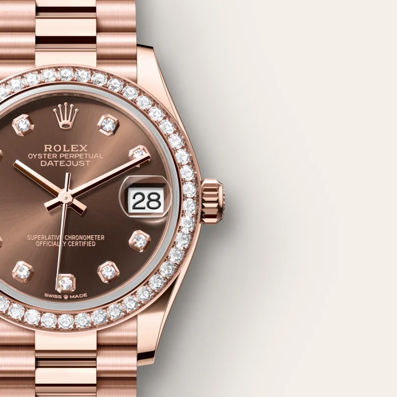 Rolex Datejust in 18 ct Everose gold, M278285RBR-0006 - Cortina Watch Thailand