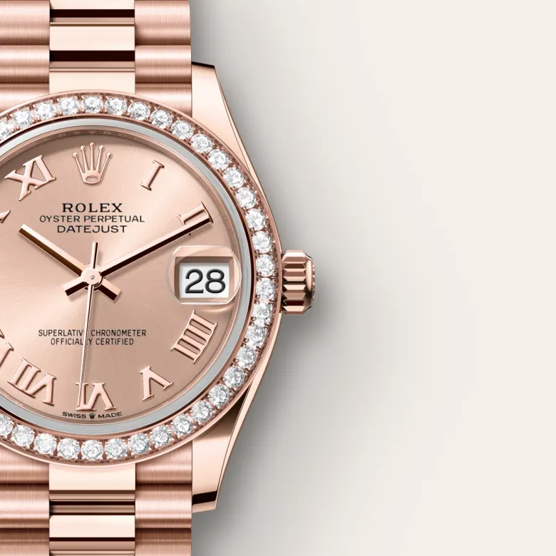 Rolex Datejust in 18 ct Everose gold, M278285RBR-0029 - Cortina Watch Thailand