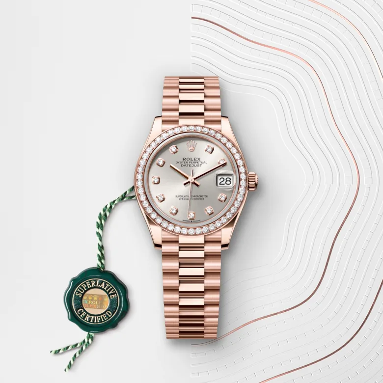 Rolex Datejust in 18 ct Everose gold, M278285RBR-0030 - Cortina Watch Thailand