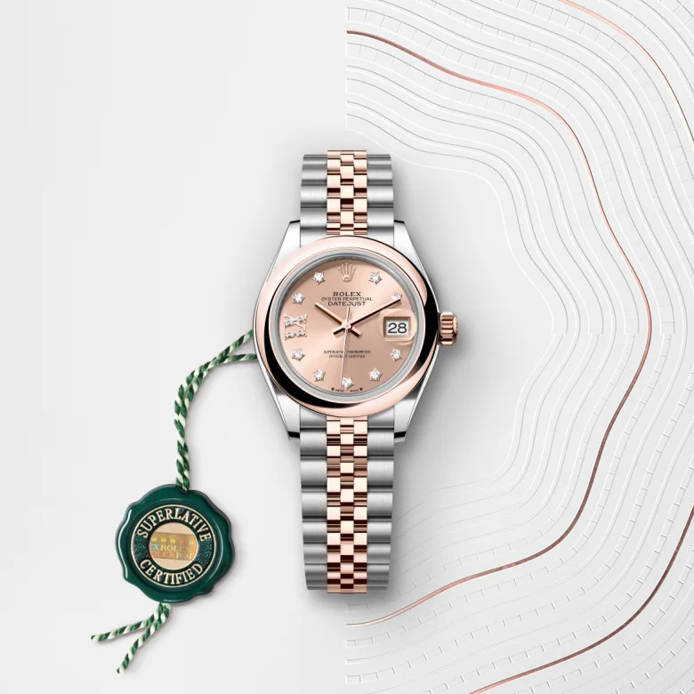 Rolex Lady-Datejust in Everose Rolesor - combination of Oystersteel and Everose gold, M279161-0027 - Cortina Watch Thailand