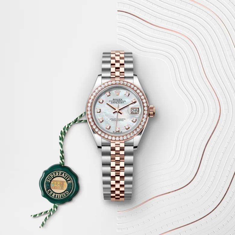 Rolex Lady-Datejust in Everose Rolesor - combination of Oystersteel and Everose gold, M279381RBR-0013 - Cortina Watch Thailand