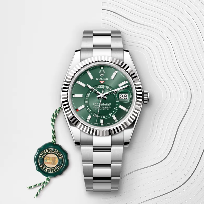 Rolex Sky-Dweller in White Rolesor - combination of Oystersteel and white gold, M336934-0001 - Cortina Watch Thailand