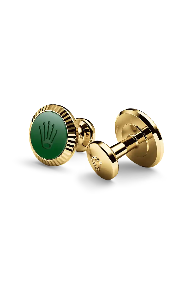 Rolex ‘Fluted’ cufflinks in 18 ct yellow gold, A1038 at Cortina Watch Thailand