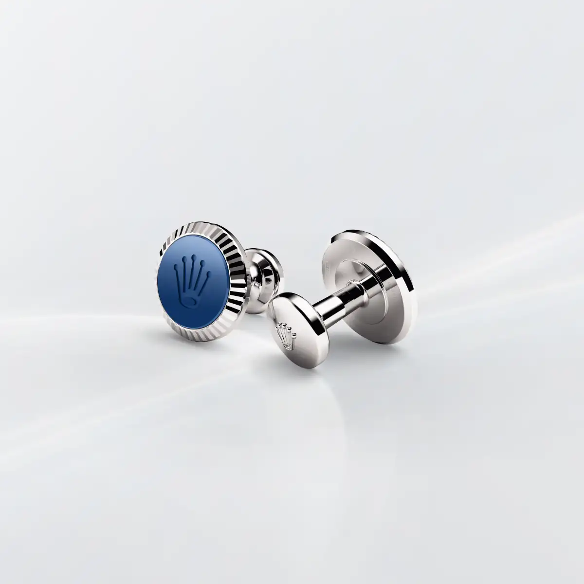 Rolex ‘Fluted’ cufflinks in 18 ct white gold, A1039 at Cortina Watch Thailand