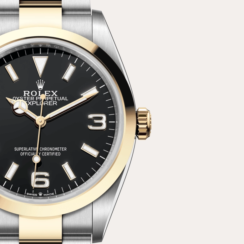 Rolex Explorer in Yellow Rolesor - combination of Oystersteel and yellow gold, M124273-0001 - Cortina Watch Thailand