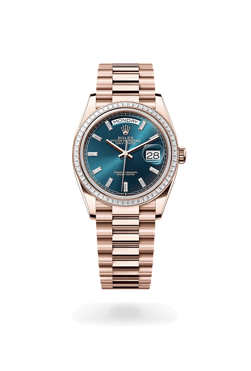 Rolex Day-Date in 18 ct Everose gold, M128395TBR-0032 - Cortina Watch Thailand