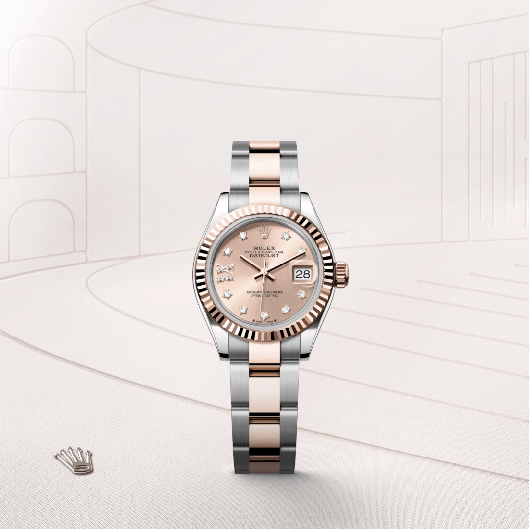 Rolex Lady-Datejust in Everose Rolesor - combination of Oystersteel and Everose gold, M279171-0028 - Cortina Watch Thailand