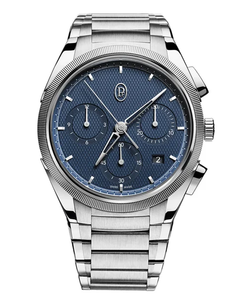 Tonda PF Chronograph Steel Platinum Milano Blue - Cortina Watch Taiwan