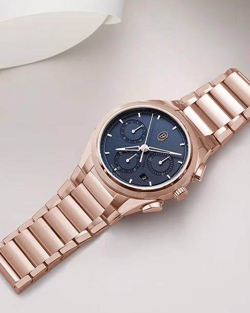 Tonda PF Chronograph Rose Gold Milano Blue - Cortina Watch Taiwan