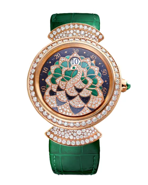 Divas’ Dream Peacock Precious Marquetry Jumping Hours and Retrograde Minutes - Cortina Watch Singapore
