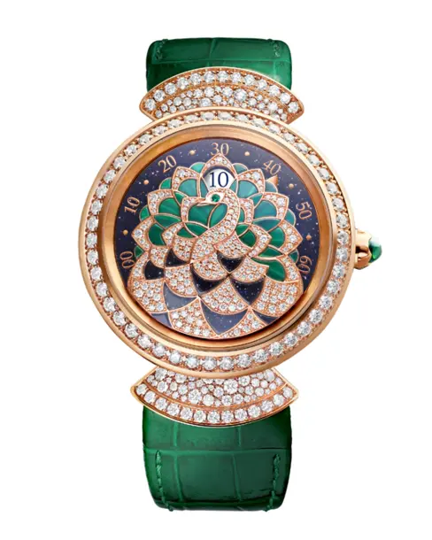 Divas’ Dream Peacock Precious Marquetry Jumping Hours and Retrograde Minutes - Cortina Watch Singapore