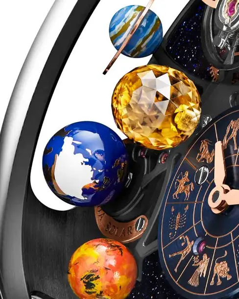 Astronomia Solar Jewelry Planets Zodiac Black DLC Titanium - Cortina Watch Singapore