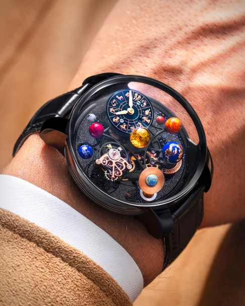 Astronomia Solar Jewelry Planets Zodiac Black DLC Titanium - Cortina Watch Singapore