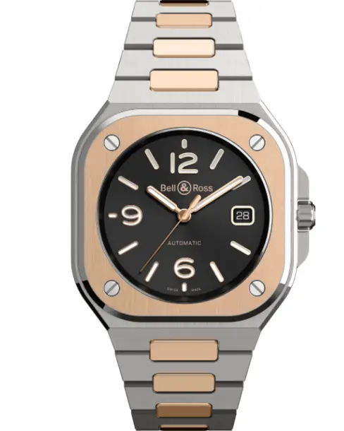 BR 05 Black Steel & Gold - Cortina Watch Singapore